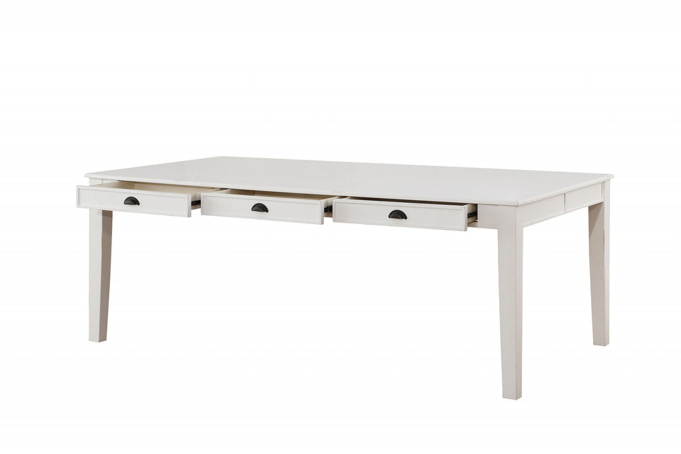 Antique White Poplar Dining Table By Homeroots | Dining Tables | Modishstore - 4