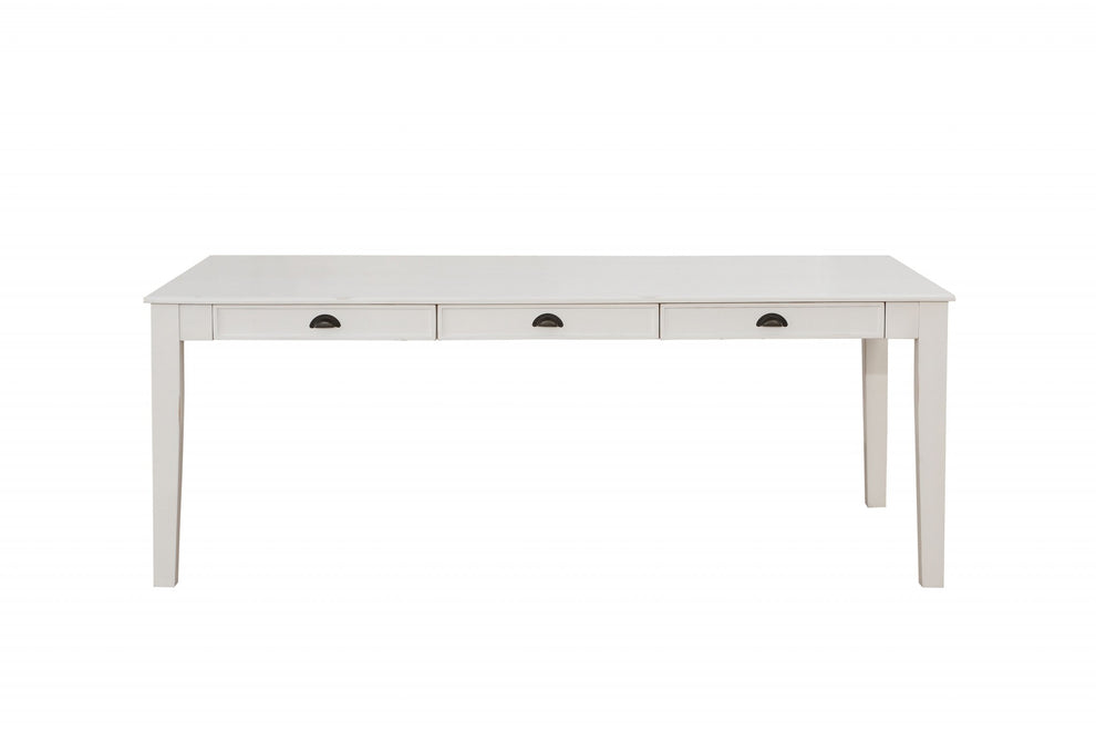 Antique White Poplar Dining Table By Homeroots | Dining Tables | Modishstore - 5