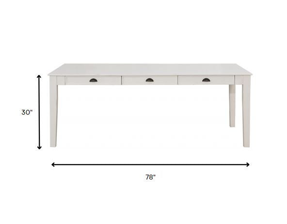 Antique White Poplar Dining Table By Homeroots | Dining Tables | Modishstore - 7