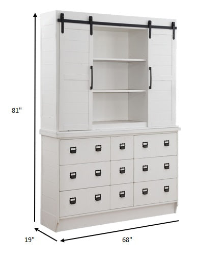 Antique White Hutch And Buffet By Homeroots | Sideboards | Modishstore - 3