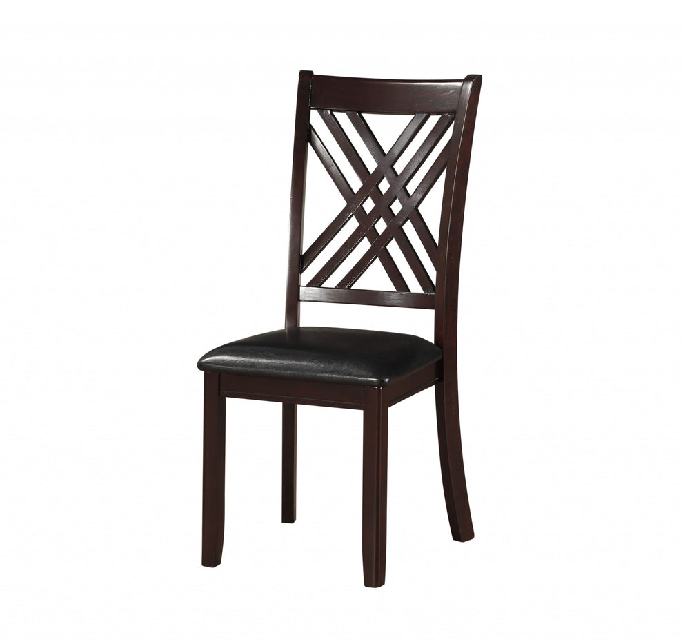 2Pc Black And Espresso Side Chair By Homeroots - 318946 | Dining Chairs | Modishstore - 2