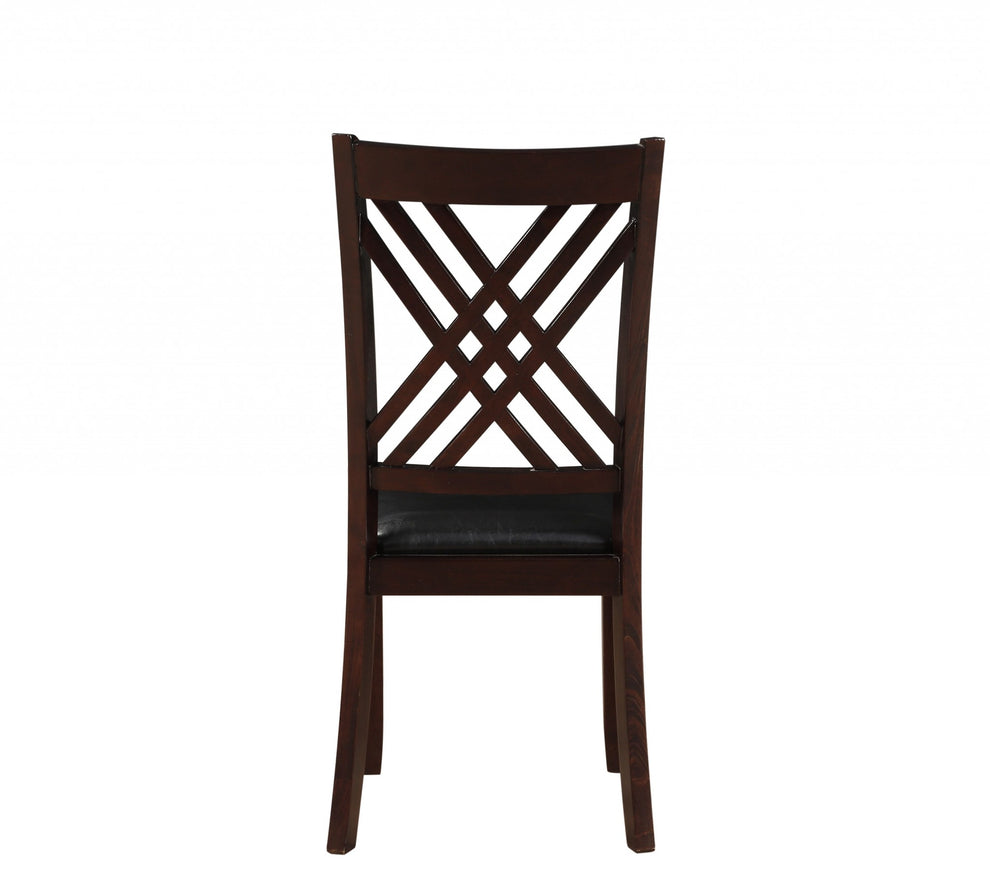 2Pc Black And Espresso Side Chair By Homeroots - 318946 | Dining Chairs | Modishstore - 3