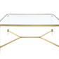 Clear Acrylic Gold Stainless Steel And Clear Glass Coffee Table By Homeroots | Coffee Tables | Modishstore - 4