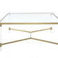 Clear Acrylic Gold Stainless Steel And Clear Glass Coffee Table By Homeroots | Coffee Tables | Modishstore - 5