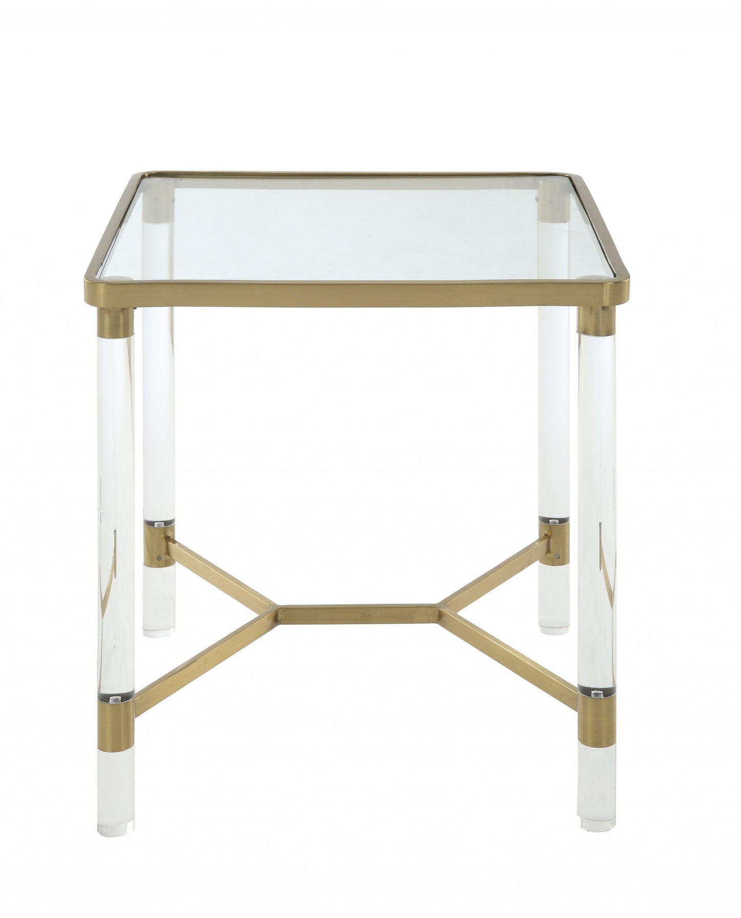 Stainless Steel Clear Acrylic And Glass End Table By Homeroots - 318953 | End Tables | Modishstore - 4