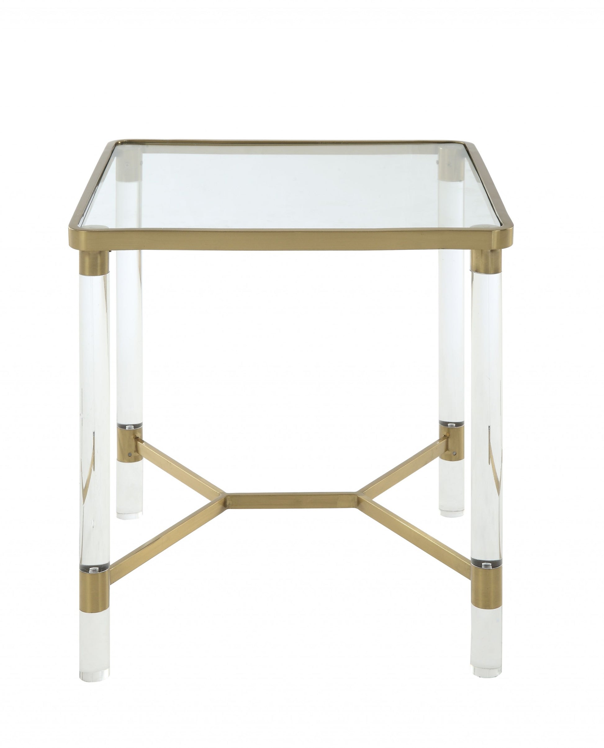 Stainless Steel Clear Acrylic And Glass End Table By Homeroots - 318953 | End Tables | Modishstore - 4