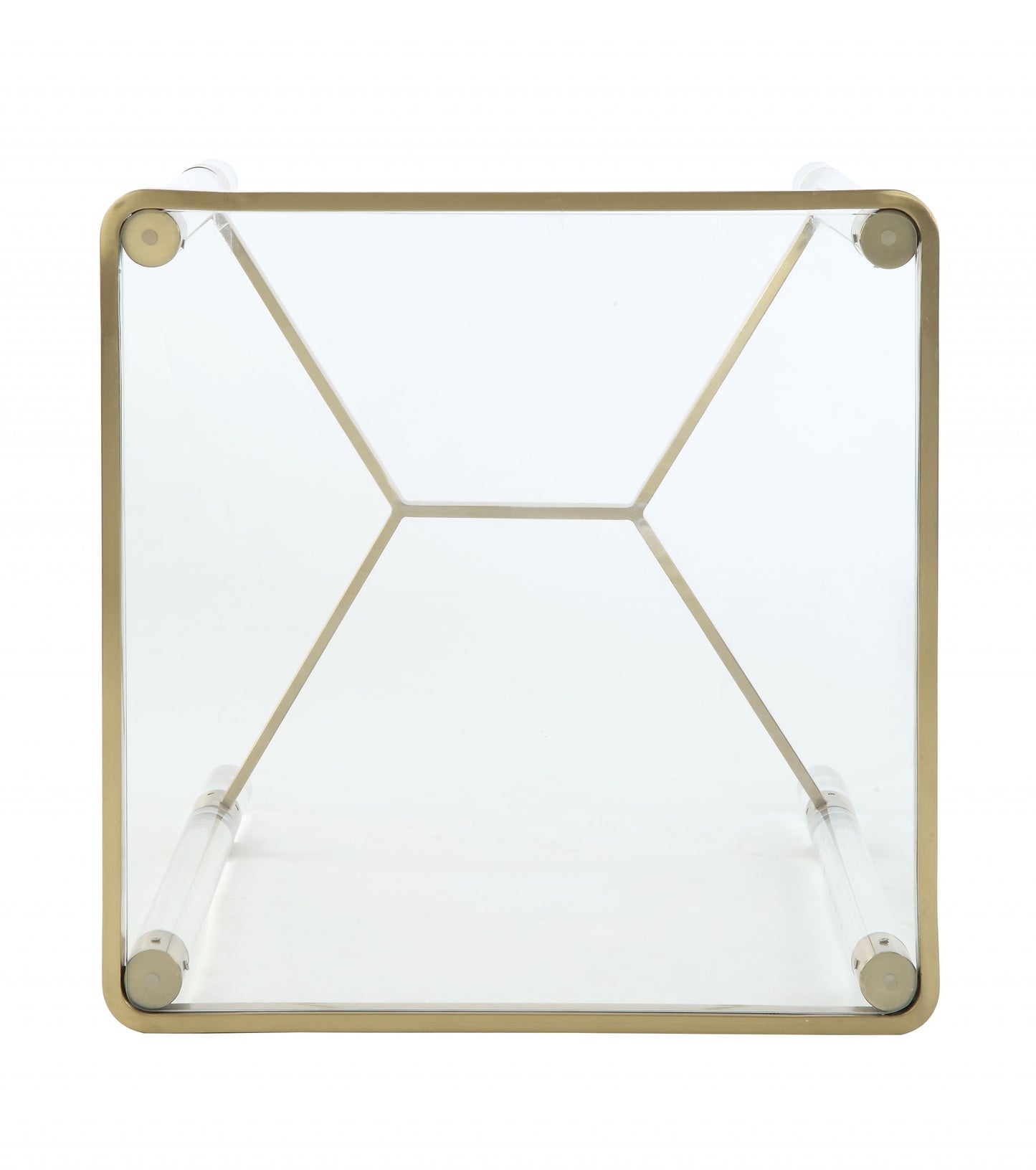 Stainless Steel Clear Acrylic And Glass End Table By Homeroots - 318953 | End Tables | Modishstore - 5