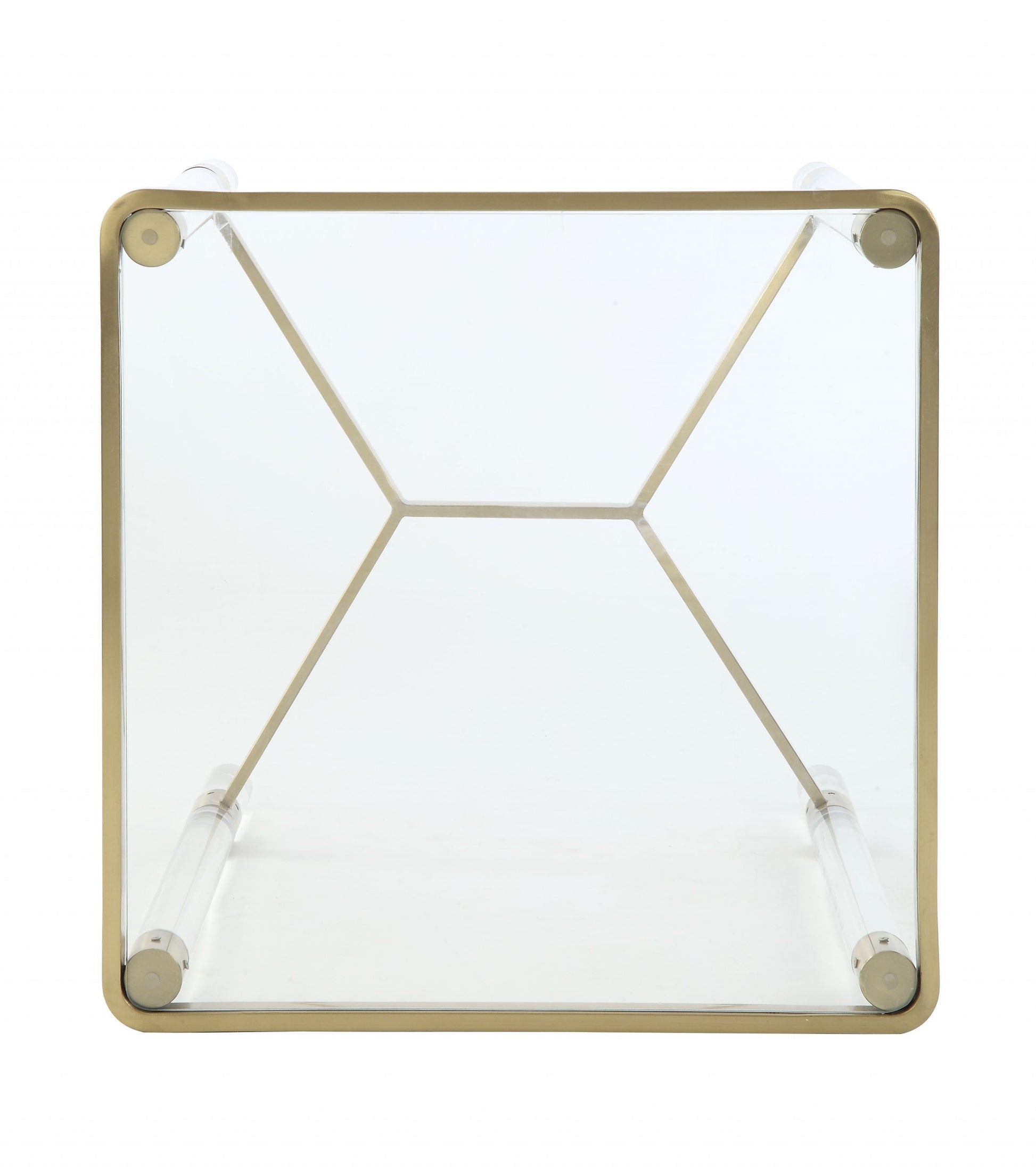 Stainless Steel Clear Acrylic And Glass End Table By Homeroots - 318953 | End Tables | Modishstore - 5