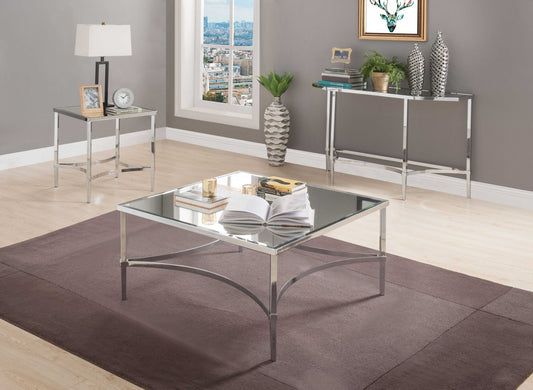 Chrome And Mirrored Coffee Table By Homeroots | Coffee Tables | Modishstore