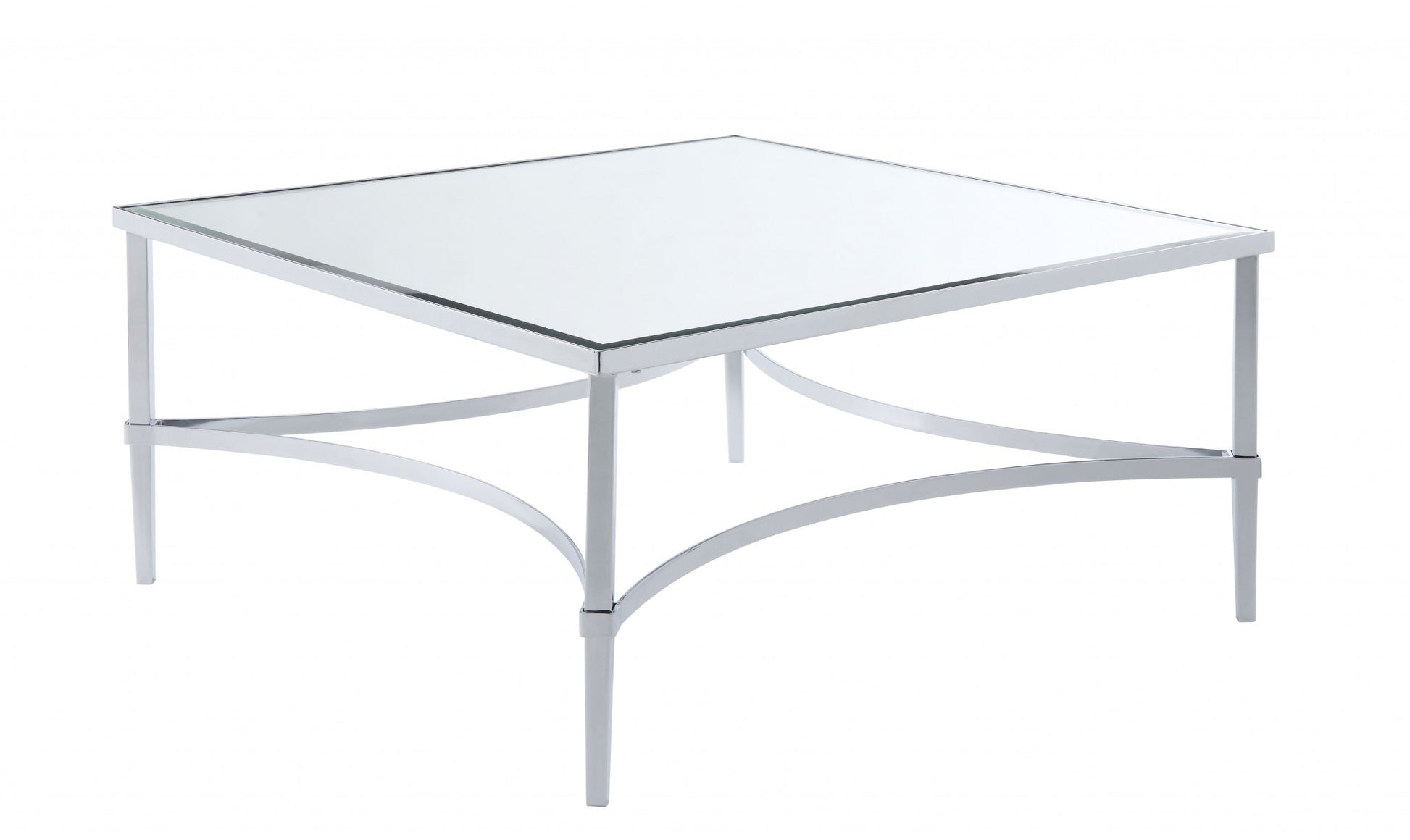Chrome And Mirrored Coffee Table By Homeroots | Coffee Tables | Modishstore - 2
