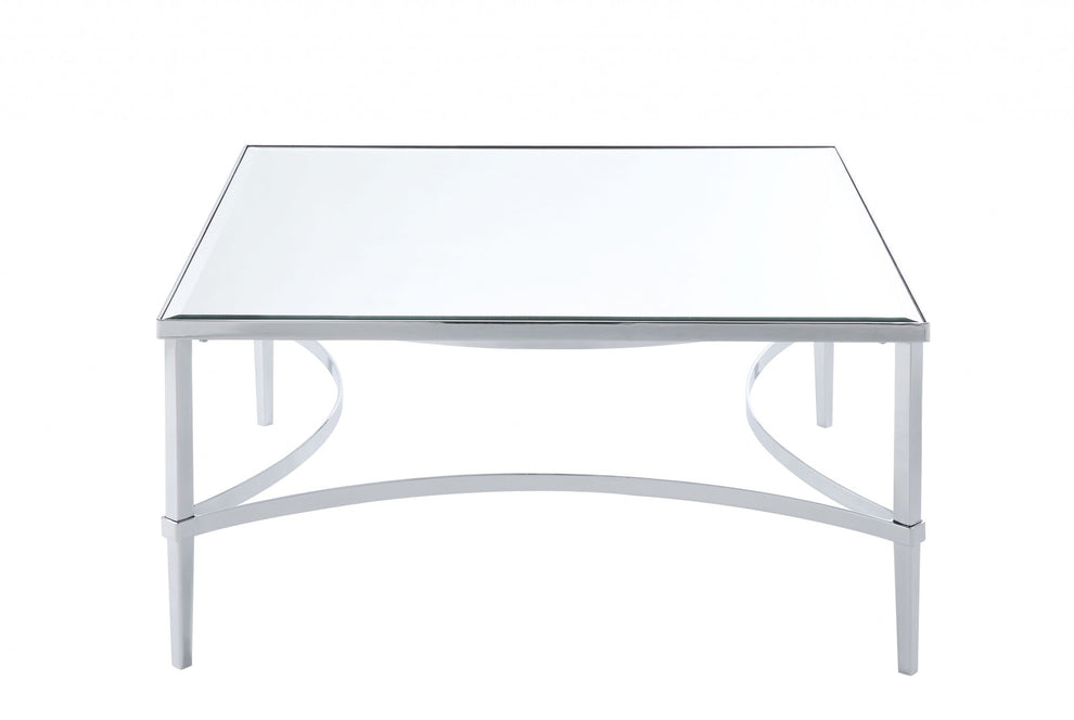 Chrome And Mirrored Coffee Table By Homeroots | Coffee Tables | Modishstore - 4