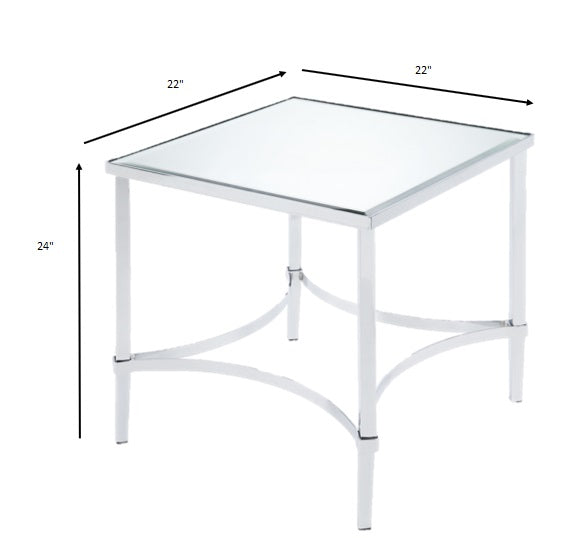 Chrome And Mirrored End Table By Homeroots | End Tables | Modishstore - 2
