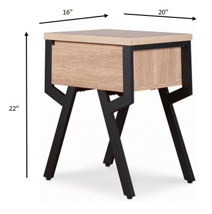 Weathered Light Oak End Table By Homeroots | End Tables | Modishstore - 5