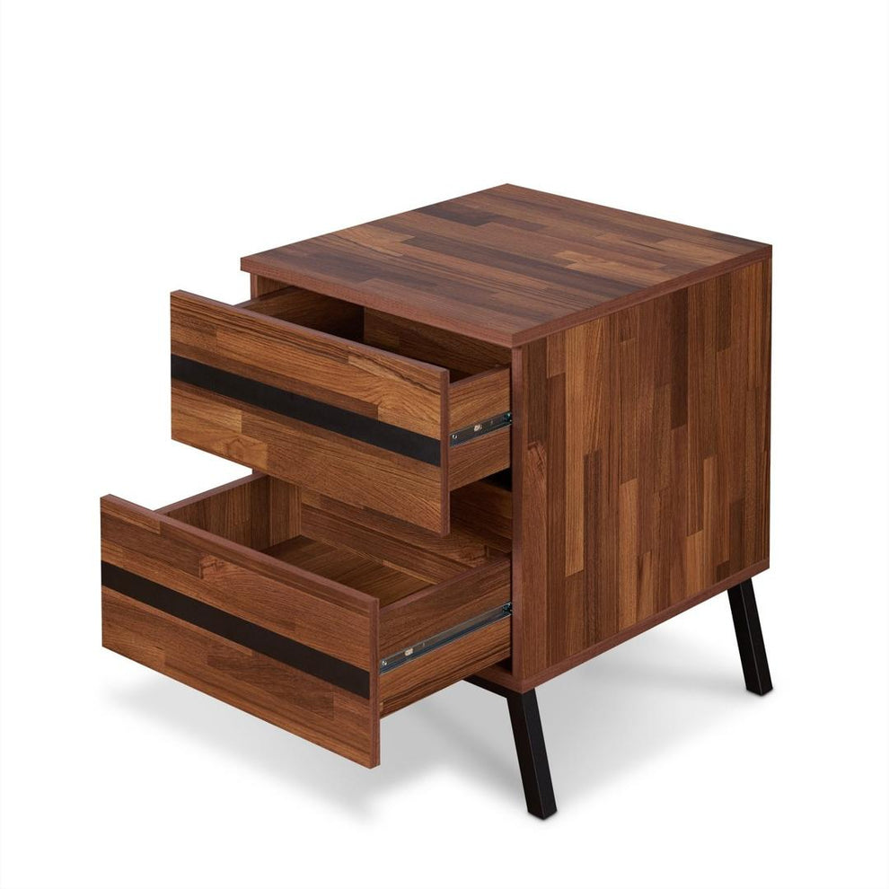 18' X 20' X 23' Walnut And Sandy Black Particle Board End Table By Homeroots | End Tables | Modishstore - 2