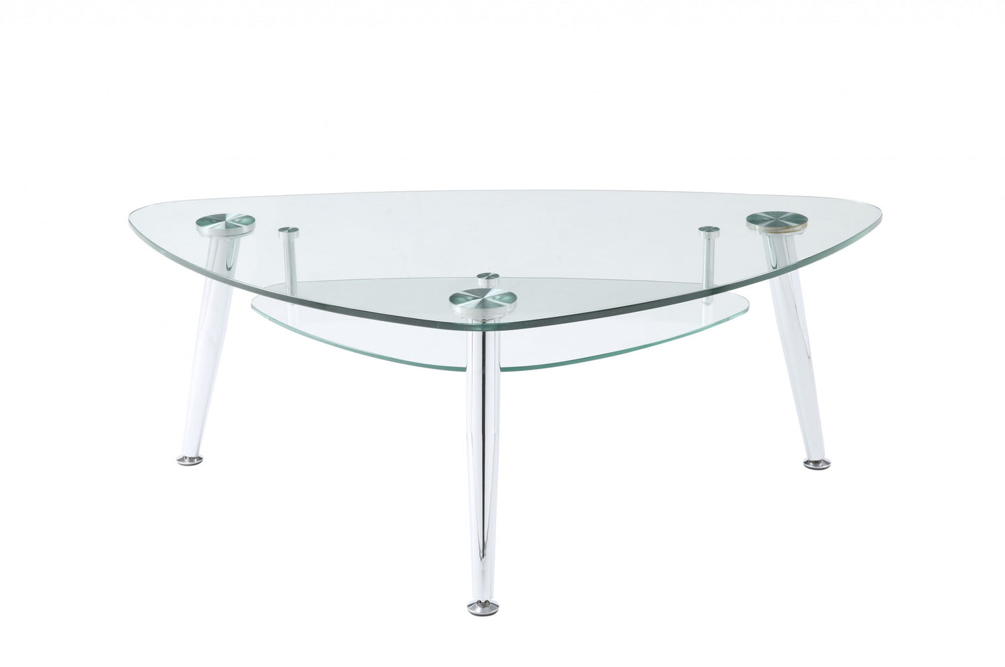 Chrome And Clear Glass Coffee Table By Homeroots | Coffee Tables | Modishstore - 3