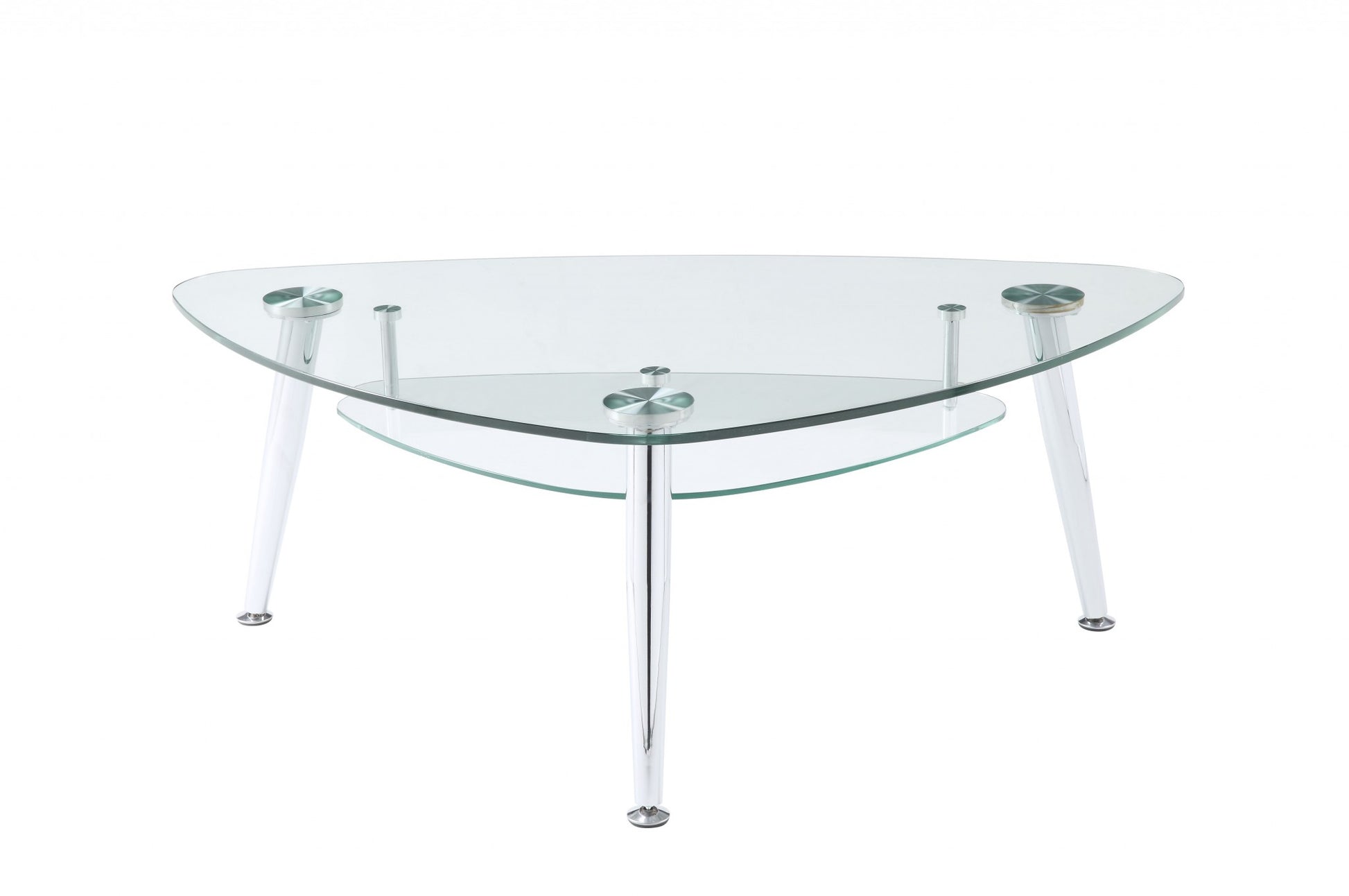 Chrome And Clear Glass Coffee Table By Homeroots | Coffee Tables | Modishstore - 3