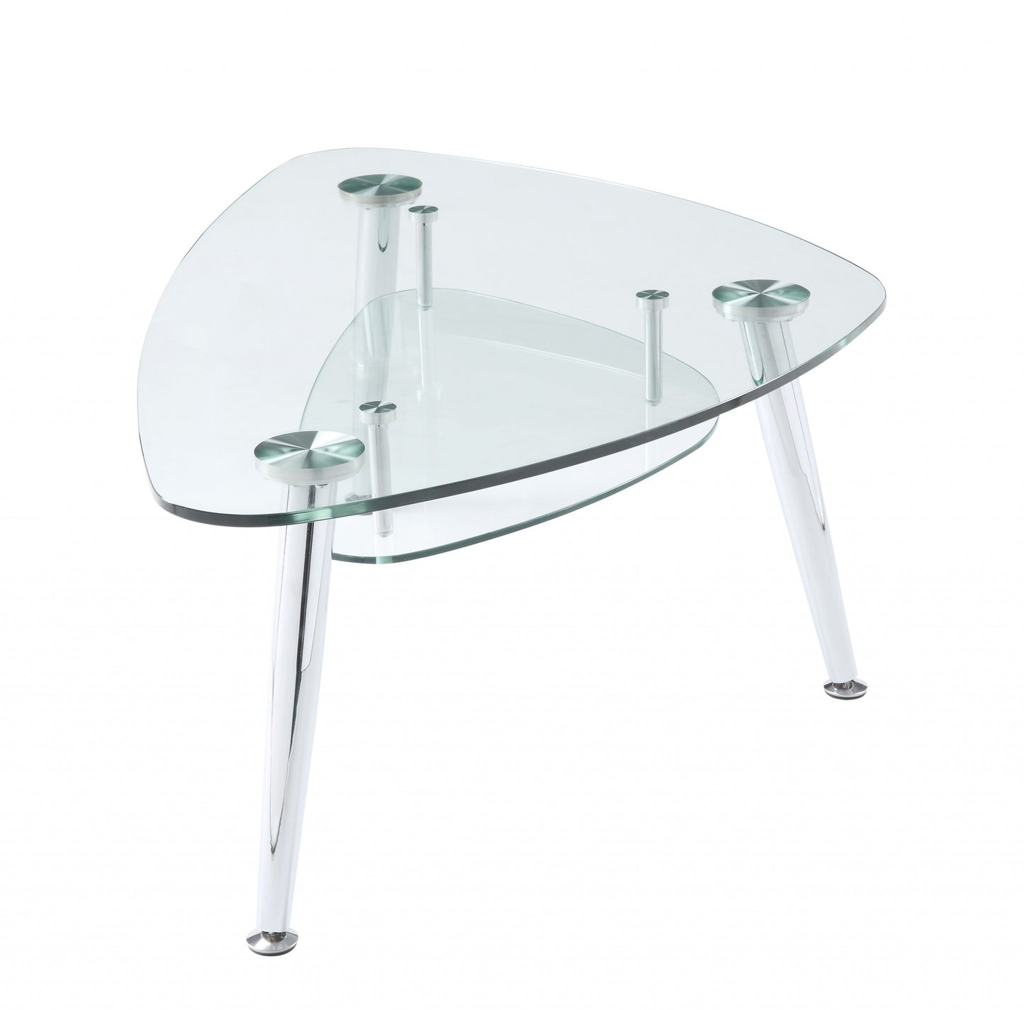 Chrome And Clear Glass Coffee Table By Homeroots | Coffee Tables | Modishstore - 4