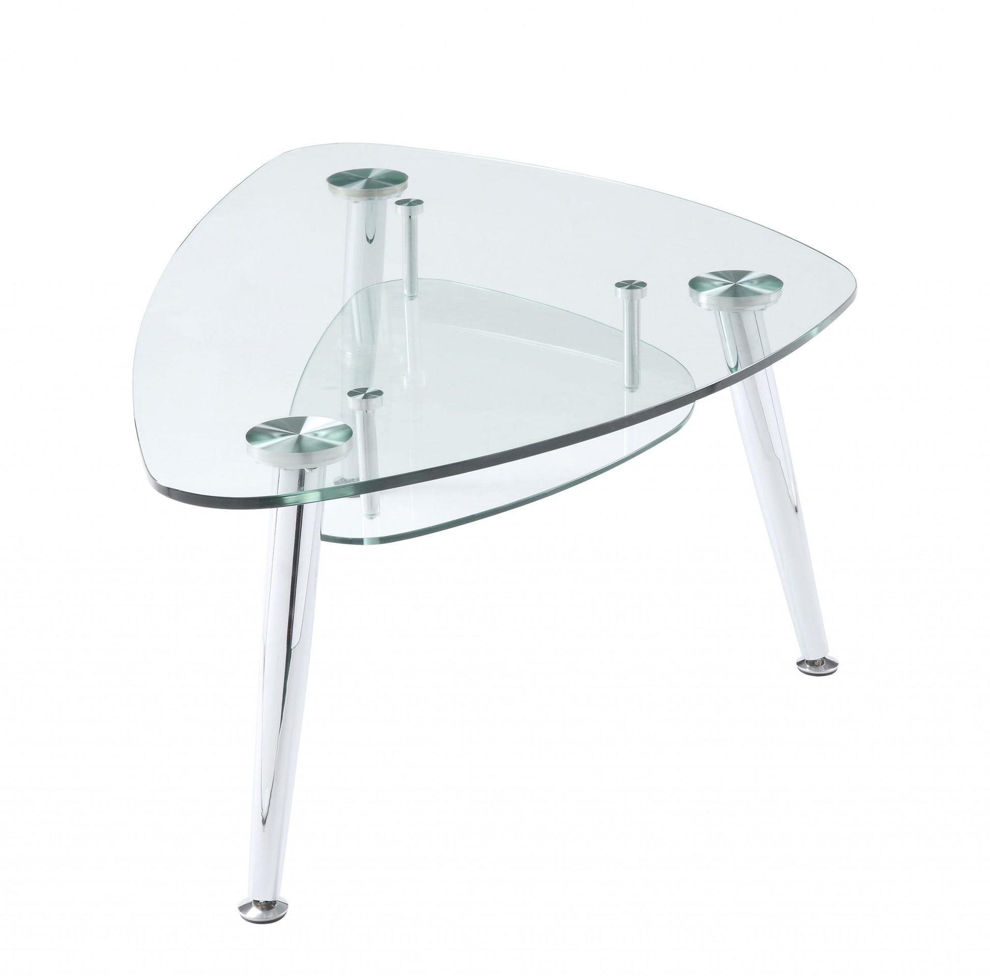 Chrome And Clear Glass Coffee Table By Homeroots | Coffee Tables | Modishstore - 4