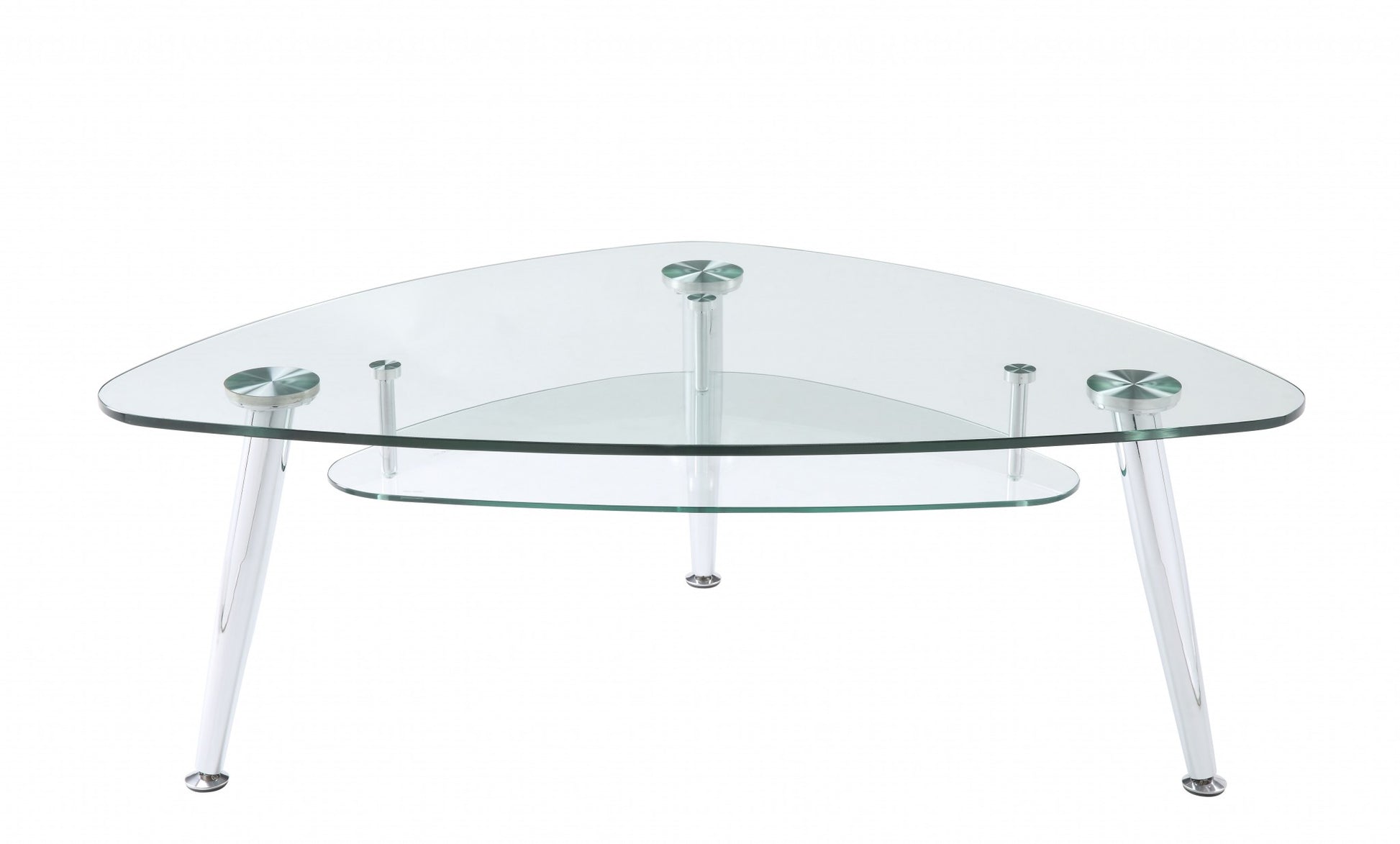 Chrome And Clear Glass Coffee Table By Homeroots | Coffee Tables | Modishstore - 5