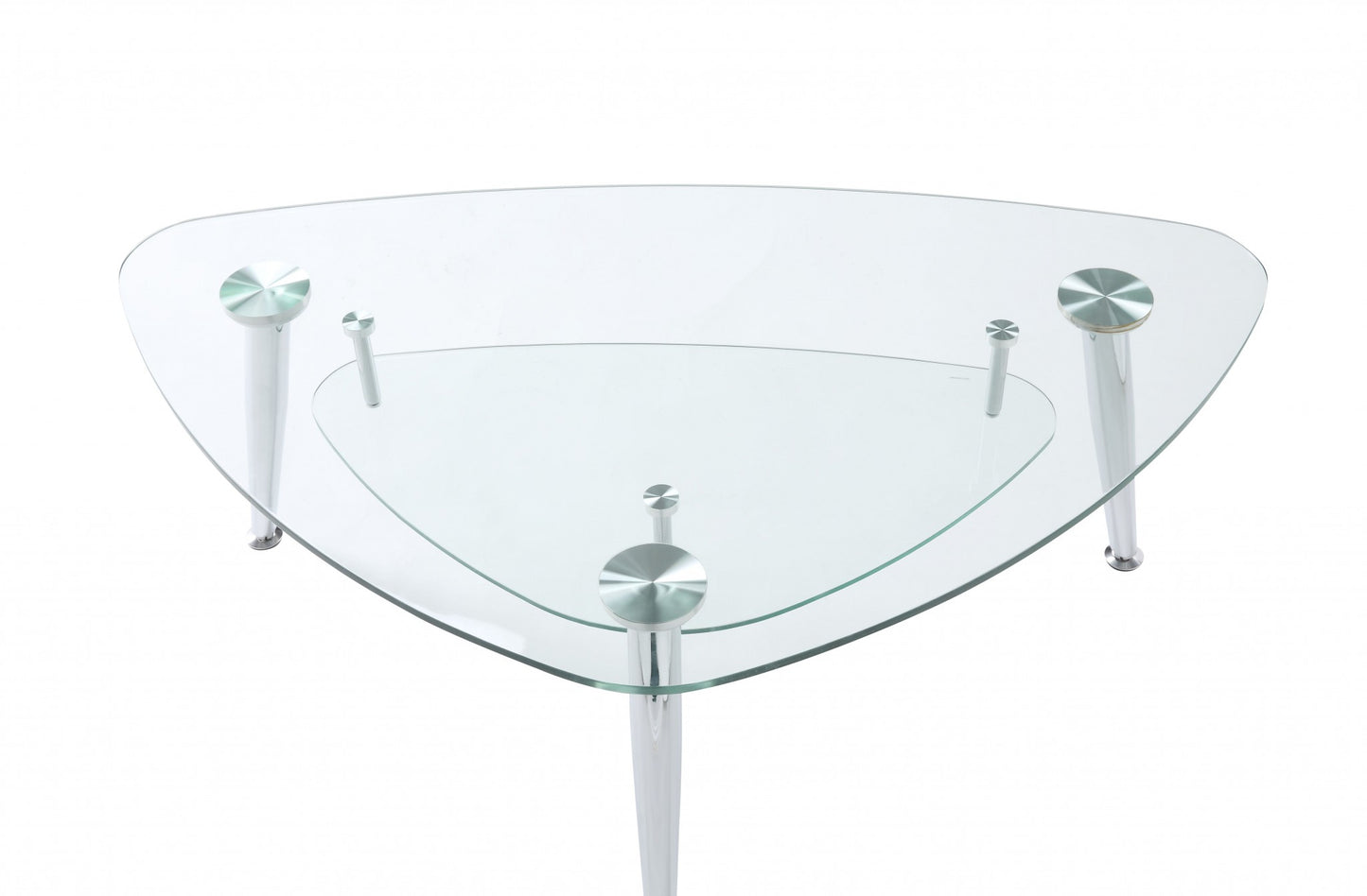 Chrome And Clear Glass Coffee Table By Homeroots | Coffee Tables | Modishstore - 6