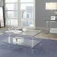 Clear Acrylic Chrome And Clear Glass Coffee Table By Homeroots - 318988 | Coffee Tables | Modishstore