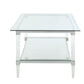 Clear Acrylic Chrome And Clear Glass Coffee Table By Homeroots - 318988 | Coffee Tables | Modishstore - 5