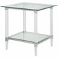 Chrome Clear Acrylic And Glass End Table By Homeroots - 318989 | End Tables | Modishstore