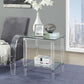 Chrome Clear Acrylic And Glass End Table By Homeroots - 318989 | End Tables | Modishstore - 2
