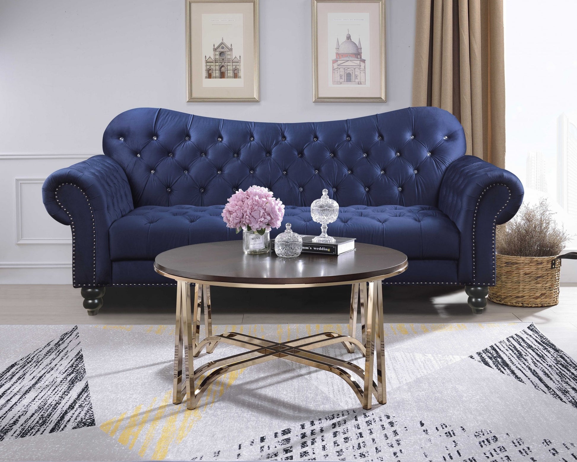 Walnut And Champagne Coffee Table By Homeroots | Coffee Tables | Modishstore - 3