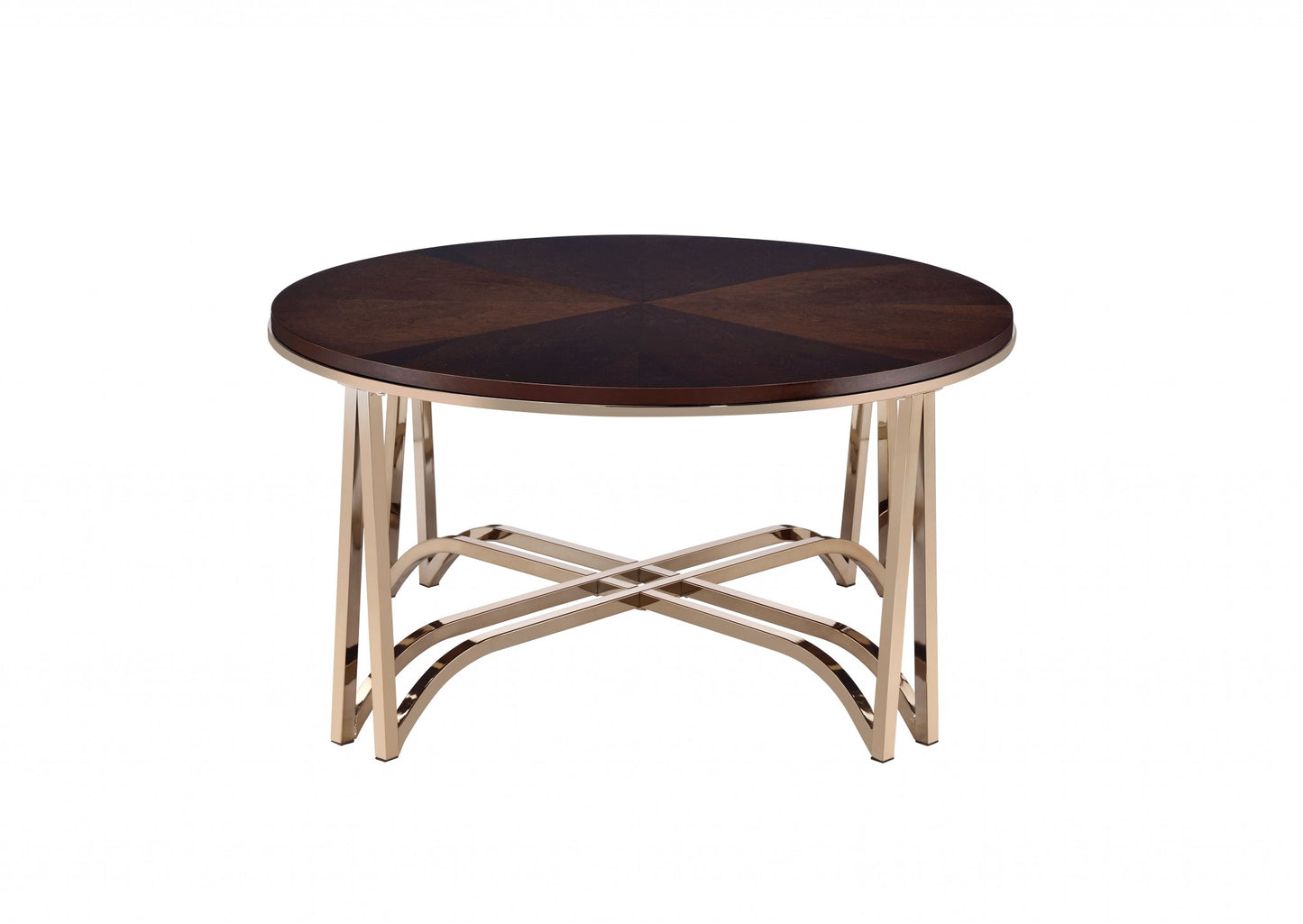 Walnut And Champagne Coffee Table By Homeroots | Coffee Tables | Modishstore - 4