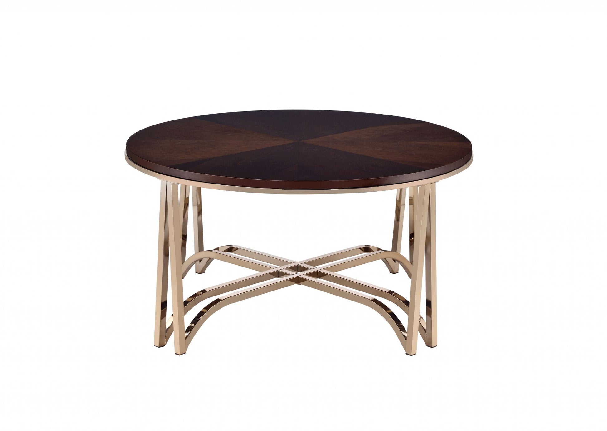 Walnut And Champagne Coffee Table By Homeroots | Coffee Tables | Modishstore - 4