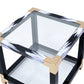 White Brushed Gold And Clear Glass End Table By Homeroots | End Tables | Modishstore - 4