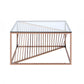 Brushed Copper And Clear Glass Coffee Table By Homeroots | Coffee Tables | Modishstore - 6