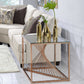 Brushed Copper And Clear Glass End Table By Homeroots | End Tables | Modishstore - 2