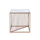 Brushed Copper And Clear Glass End Table By Homeroots | End Tables | Modishstore - 3