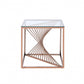 Brushed Copper And Clear Glass End Table By Homeroots | End Tables | Modishstore - 4