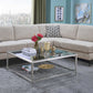 Nickel & Clear Glass Coffee Table By Homeroots | Coffee Tables | Modishstore - 3