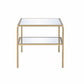 Gold And Clear Glass End Table By Homeroots | End Tables | Modishstore - 2