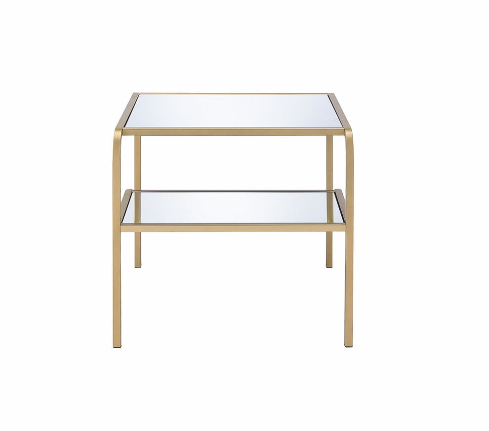 Gold And Clear Glass End Table By Homeroots | End Tables | Modishstore - 2