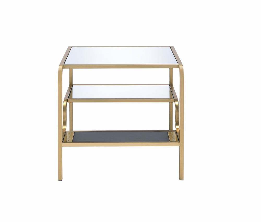 Gold And Clear Glass End Table By Homeroots | End Tables | Modishstore - 3