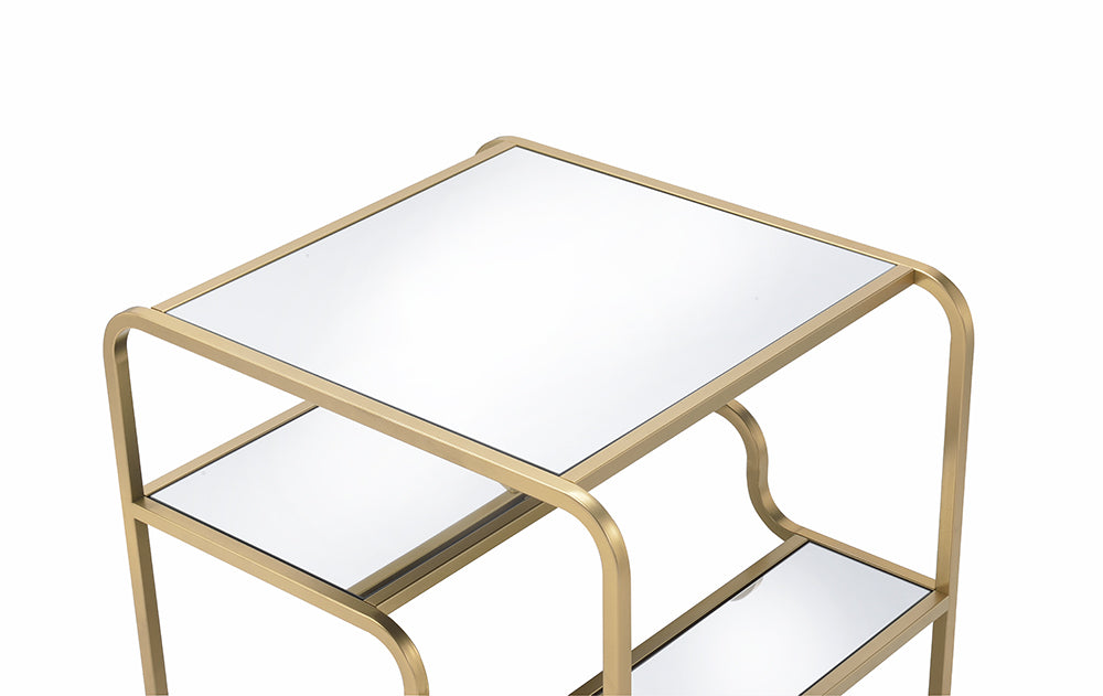 Gold And Clear Glass End Table By Homeroots | End Tables | Modishstore - 4