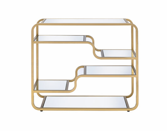 Modern Yet Retro Gold And Glass Bar Table By Homeroots | Console Tables | Modishstore