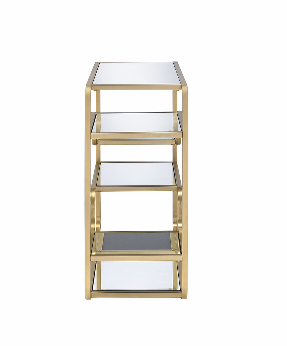 Modern Yet Retro Gold And Glass Bar Table By Homeroots | Console Tables | Modishstore - 3
