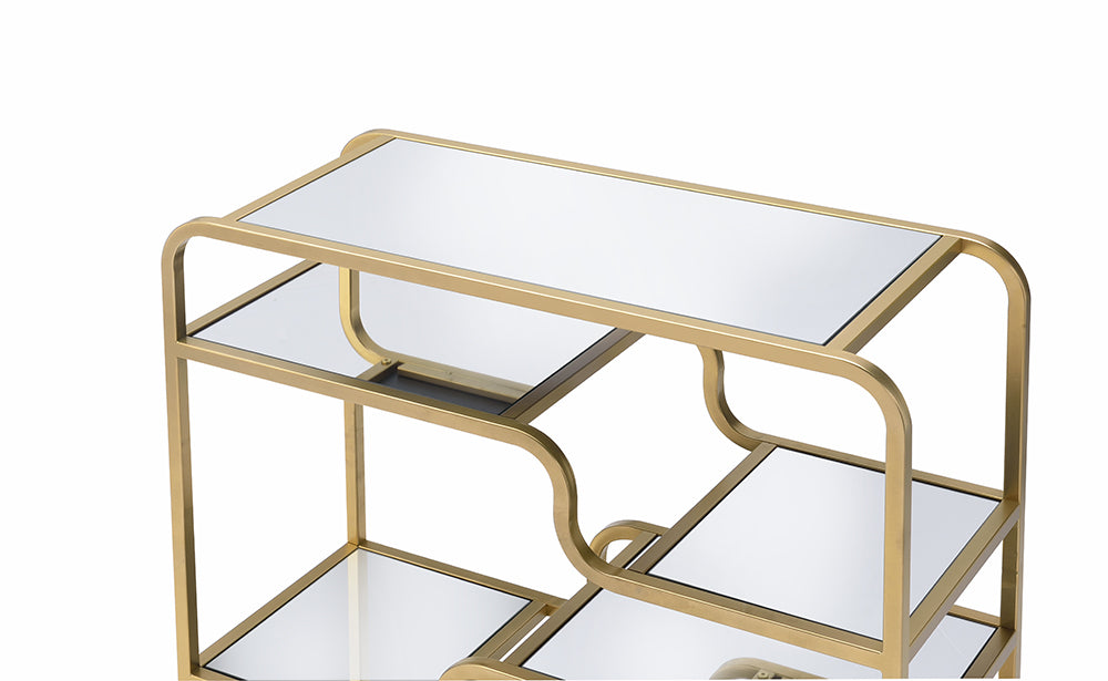 Modern Yet Retro Gold And Glass Bar Table By Homeroots | Console Tables | Modishstore - 4