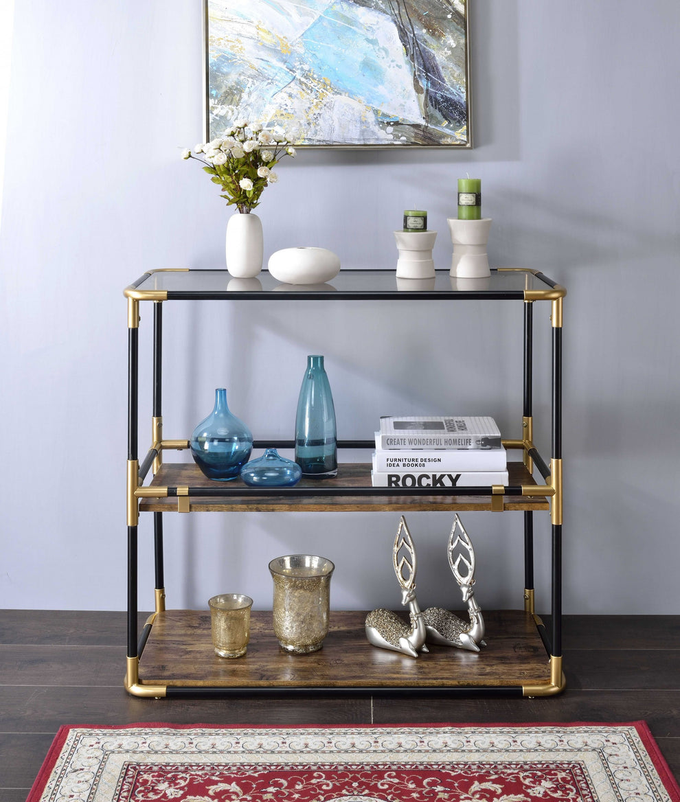 Black Solid Wood Leg Console Table By Homeroots | Side Tables | Modishstore - 2