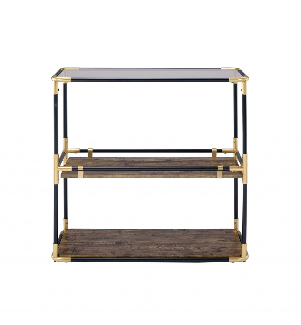 Black Solid Wood Leg Console Table By Homeroots | Side Tables | Modishstore - 3