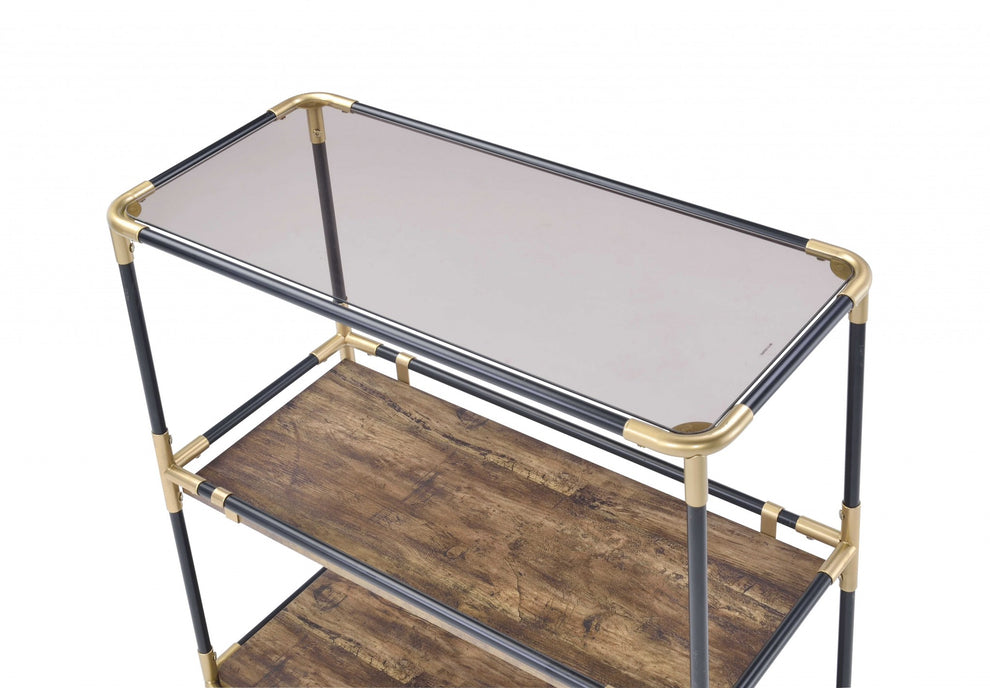 Black Solid Wood Leg Console Table By Homeroots | Side Tables | Modishstore - 4