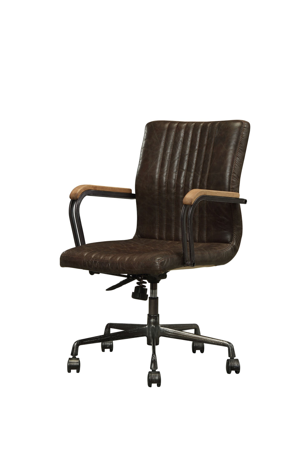 Distressed Chocolate Top Grain Leather Eecutive Office Chair By Homeroots | Office Chairs | Modishstore - 2