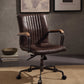 Distressed Chocolate Top Grain Leather Eecutive Office Chair By Homeroots | Office Chairs | Modishstore - 2