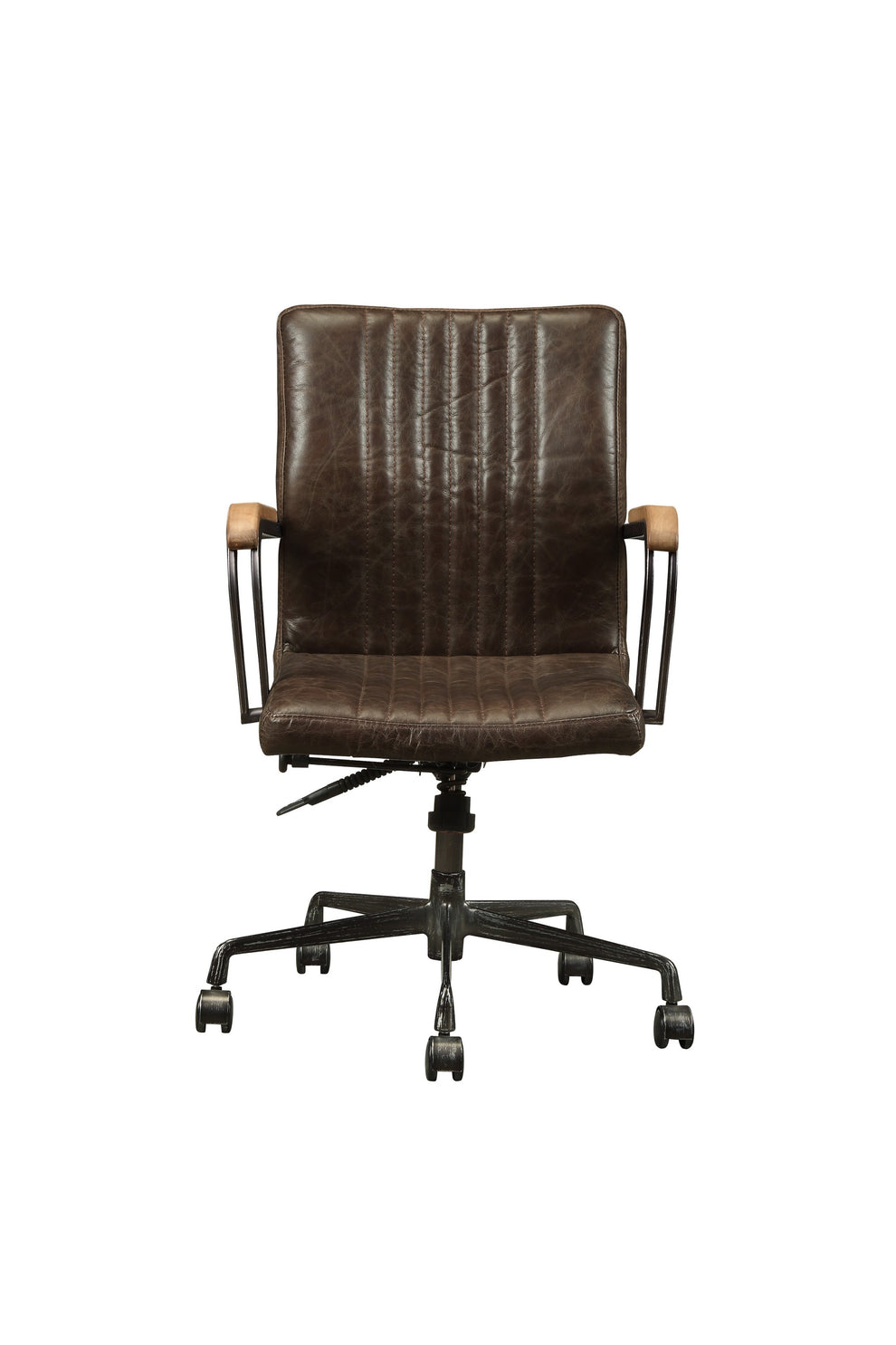 Distressed Chocolate Top Grain Leather Eecutive Office Chair By Homeroots | Office Chairs | Modishstore - 3
